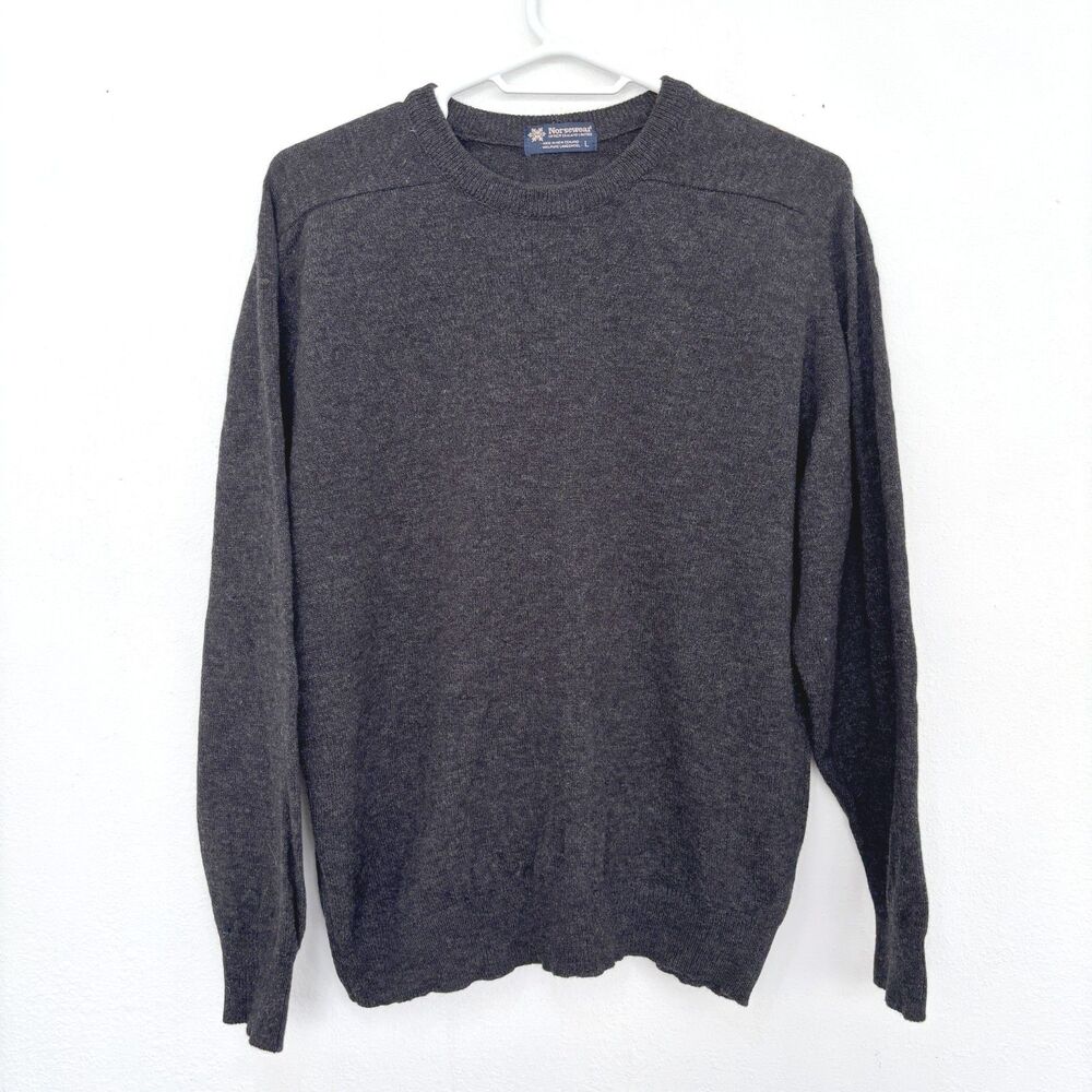 Norsewear Mens Preppy Minimalist Lambswool Sweater Large Old Money Classic